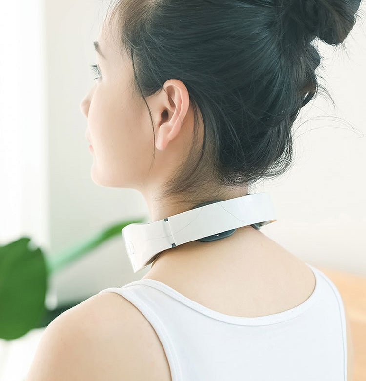 Massaggiatore Cervicale a Impulsi Elettromagnetici,Riscaldamento e Relax per Collo e Spalle