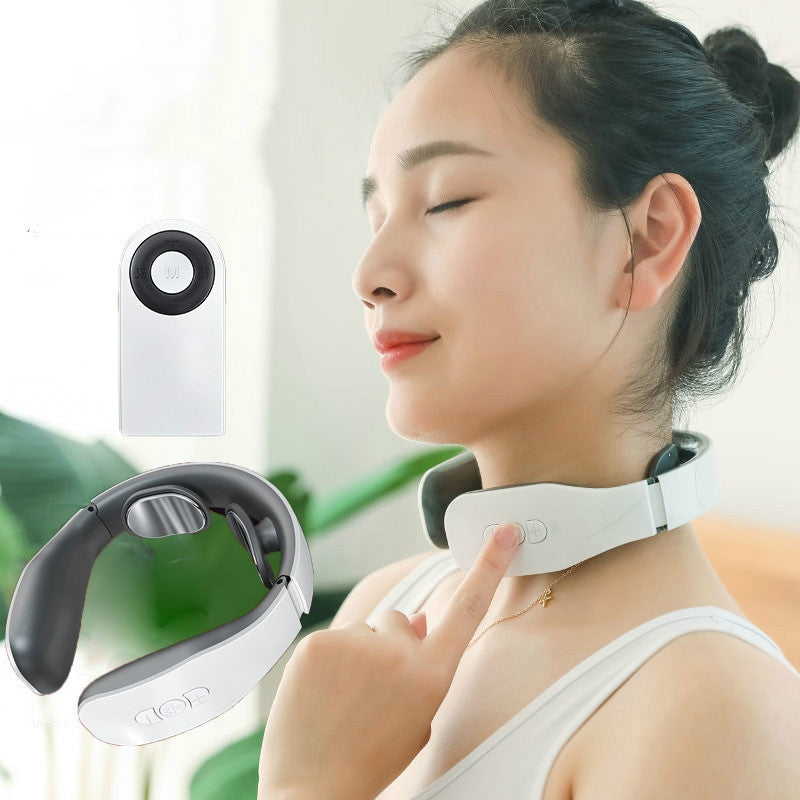 Massaggiatore Cervicale a Impulsi Elettromagnetici,Riscaldamento e Relax per Collo e Spalle